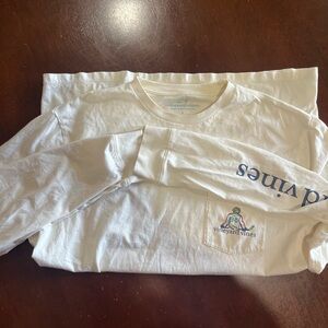 Vineyard Vines Cream Cotton Long Sleeve Tee